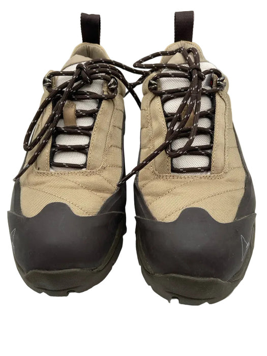 ROA Shoe Size 39 Brown & Beige Synthetic Color & Fabric Block Low Top Sneakers