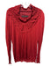 Linda Loudermilk Size M Brick Red Lyocell Rouched Detail Solid Long Sleeve Top Brick Red / M