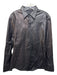 Loudermilk Size 6 Black Leather Silk Solid Button up Top Black / 6