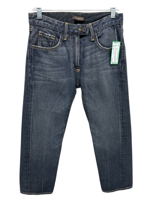 Linda Loudermilk Size 25 Medium Wash Cotton Distressed Edges Low Rise Jeans Medium Wash / 25