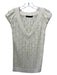 Linda Loudermilk Size M Cream Silk Blend Crochet Knit V Neck short sleeve Top Cream / M