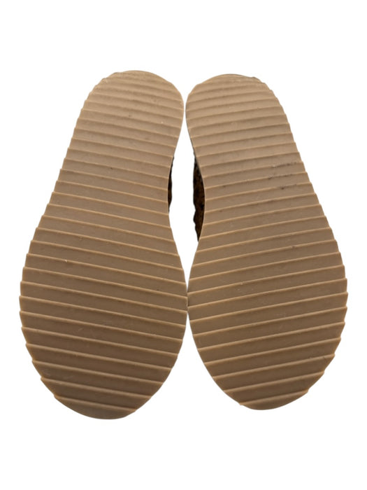 Free People Shoe Size 6 Camel Brown Suede Woven Back Zip Peep Toe Booties Camel Brown / 6