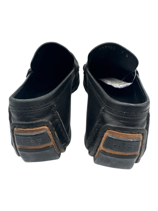 Gucci Shoe Size 7B Black Leather Brass Horsebit Square Toe Loafers Black / 7B