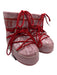 Moon Boot Shoe Size 5.5/7 Pink & Red PVC Upper Glitter Lace Up Ankle Booties Pink & Red / 5.5/7