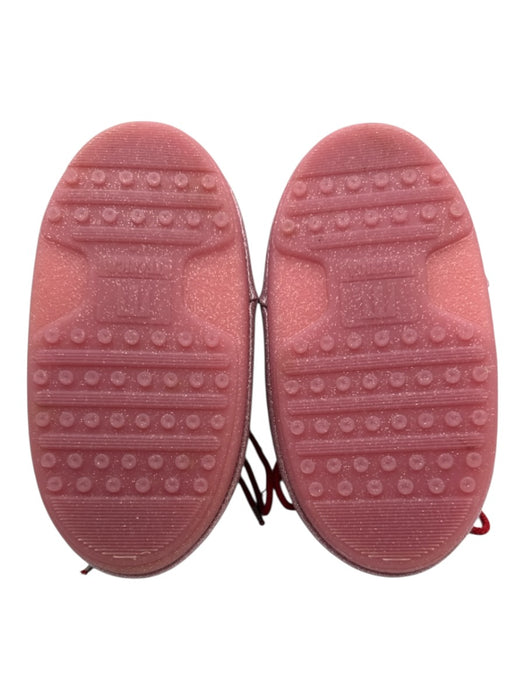Moon Boot Shoe Size 5.5/7 Pink & Red PVC Upper Glitter Lace Up Ankle Booties Pink & Red / 5.5/7