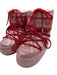 Moon Boot Shoe Size 5.5/7 Pink & Red PVC Upper Glitter Lace Up Ankle Booties Pink & Red / 5.5/7