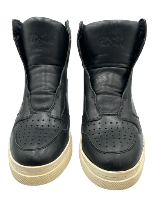 Ash Shoe Size 37 Black & White Leather Laceless Perforated Ankle Wedge Sneakers Black & White / 37