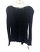 Linda Loudermilk Size M Black Bamboo & Cotton Long Sleeve Waffle Knit Top Black / M