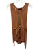 Linda Loudermilk Size M Terra Cotta Orange Lenpur Blend Sleeveless Waist tie Top Terra Cotta Orange / M