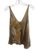 Linda Loudermilk Size XL Beige Silk Sleeveless Floral Applique Scoop Neck Top Beige / XL