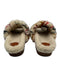 Chloe Shoe Size 36 Beige & Multi Sherpa Fleece Abstract Peep Toe Slide Sandals Beige & Multi / 36