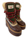 Dsquared2 Shoe Size 37 Brown, Red, Green Leather Sherpa Fleece Lace Up Boots Brown, Red, Green / 37