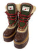 Dsquared2 Shoe Size 37 Brown, Red, Green Leather Sherpa Fleece Lace Up Boots Brown, Red, Green / 37