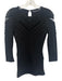 Karen Millen Size XS Black Open Knit Accent Keyhole Back 3/4 Sleeve Top Black / XS