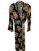 Rixo Size S Black, White, Multi Viscose Contrast Piping Floral Midi Wrap Dress Black, White, Multi / S