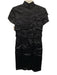 Linda Loudermilk Size 6 Black Silk Hook & Eye Mock Neck Tiered Midi Dress Black / 6
