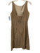 Linda Loudermilk Size 6 Tan Beige Organic Cotton Pleated Detail Below Knee Dress Tan Beige / 6