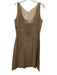 Linda Loudermilk Size 10 Tan Beige Organic Cotton Pleated Detail Dress Tan Beige / 10