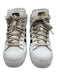 Adidas Shoe Size 6 Black & White Leather Upper Stripe Mid Top Wedge Sneakers Black & White / 6