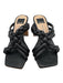 Dolce Vita Shoe Size 6 Black & Tan Leather Upper Beaded Open Square toe Sandals Black & Tan / 6