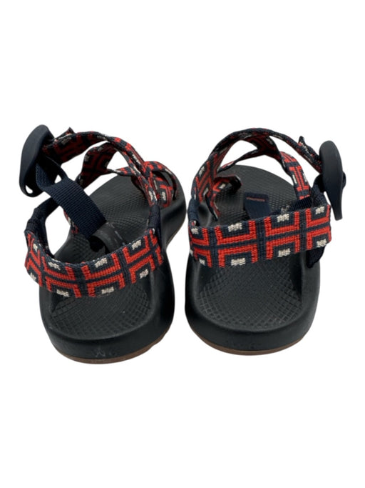Chaco Shoe Size 6 Blue, Red, Black fabric upper Rubber Sole Geometric Sandals Blue, Red, Black / 6