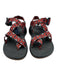 Chaco Shoe Size 6 Blue, Red, Black fabric upper Rubber Sole Geometric Sandals Blue, Red, Black / 6