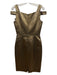 Michael Kors Collection Size 4 Gold & Black Poly Blend Metallic Back Slit Dress Gold & Black / 4