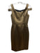 Michael Kors Collection Size 4 Gold & Black Poly Blend Metallic Back Slit Dress Gold & Black / 4