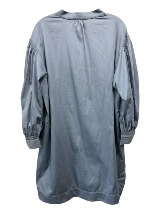 Rebecca Taylor Size XL Dusty Blue Cotton & Spandex Long Sleeve Solid Dress Dusty Blue / XL