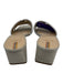 Sam Edelman Shoe Size 10.5 Silver Leather & Canvas Slide Mule Square Toe Sandals Silver / 10.5