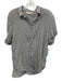 XiRENA Size XS Gray & White Cotton Short Sleeve Stripe Buttons Blouse Top Gray & White / XS