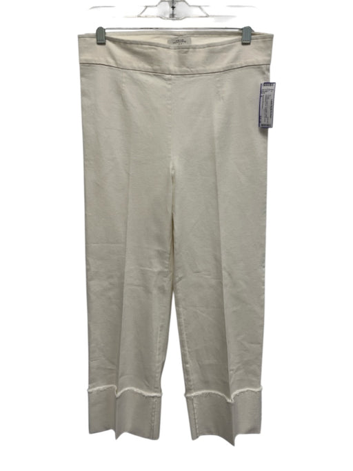 Avenue Montaigne Size 6 Cream Cotton & Polyester Elastic Waistband Cuff Pants Cream / 6
