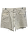 Agolde Size 28 White Cotton High Tie Neck High Rise Button Fly Distressed Shorts White / 28