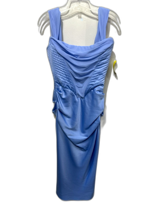 House of CB Size S Light Blue Polyester Sleeveless Corset Bodice Cowl neck Dress Light Blue / S