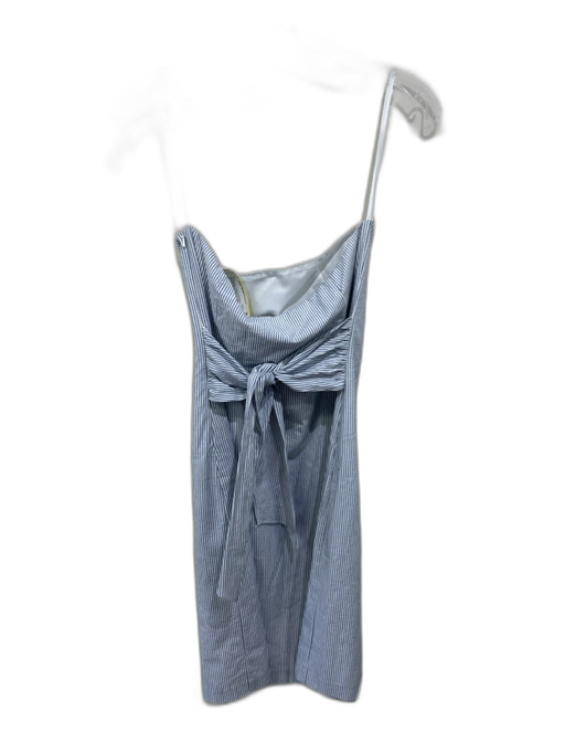 Drew Size S Blue & White Cotton & Elastane Strapless Stripe Waist tie Mini Dress Blue & White / S