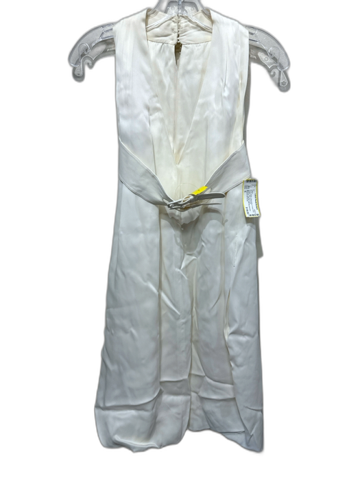 Proenza Schouler Size S White Sleeveless V Neck Knee Length Dress White / S