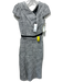 ME + EM Size 2 White & Black Cotton Blend Sleeveless Tweed Pockets Midi Dress White & Black / 2