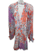 Reiss Size 4 Orange, Blue, Pink Viscose Long puff sleeve Floral Print Mini Dress Orange, Blue, Pink / 4
