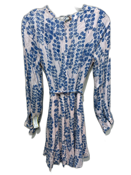 Reiss Size 2 Pink, Blue, Gold Viscose Metallic Thread Abstract Print Mini Dress Pink, Blue, Gold / 2
