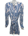 Reiss Size 2 Pink, Blue, Gold Viscose Metallic Thread Abstract Print Mini Dress Pink, Blue, Gold / 2