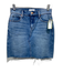 Evereve Size 25 Medium Wash Cotton Denim Zip Fly Raw Hem Mini Skirt Medium Wash / 25