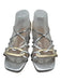 Michele Lopriore Shoe Size 38 Silver & Gold Leather Strappy Slingback Sandals Silver & Gold / 38