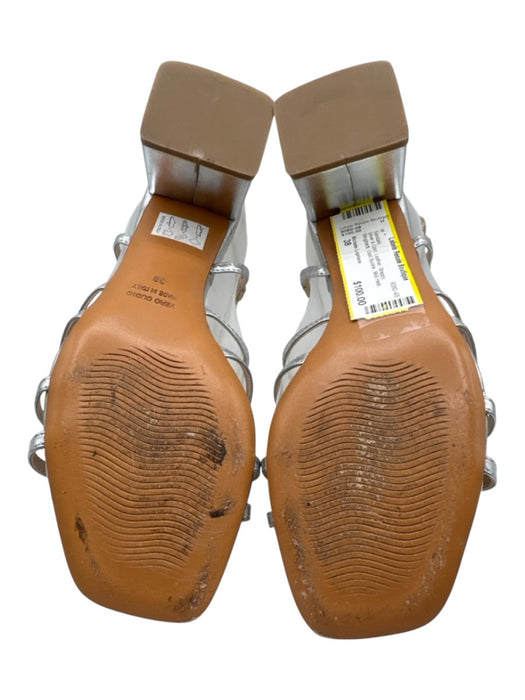 Michele Lopriore Shoe Size 38 Silver & Gold Leather Strappy Slingback Sandals Silver & Gold / 38