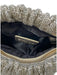 Staud Champagne Silver Fully Beaded Zip Top Metallic Hand Bag Champagne Silver / XS