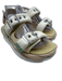 4CCCCEES Shoe Size 38 Beige, Pink, Green Leather Buckle Straps Round Toe Sandals Beige, Pink, Green / 38