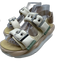 4CCCCEES Shoe Size 38 Beige, Pink, Green Leather Buckle Straps Round Toe Sandals Beige, Pink, Green / 38