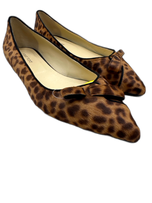 Sarah Flint Shoe Size 38 Brown Pony Hair Leopard Pointed Toe Bow Detail Flats Brown / 38