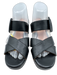 Aquatalia Shoe Size 9 Black Leather Criss Cross Detail Buckle Strap Sandals Black / 9