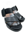 Aquatalia Shoe Size 9 Black Leather Criss Cross Detail Buckle Strap Sandals Black / 9