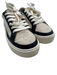 Reiss Shoe Size 7.5 Beige & Black Canvas & Leather Low Top Lace Up Sneakers Beige & Black / 7.5